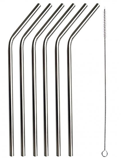 Acerich Acerich Stainless Steel Metal Straws with Cleaning Brush (Set of 6) - Click Image to Close