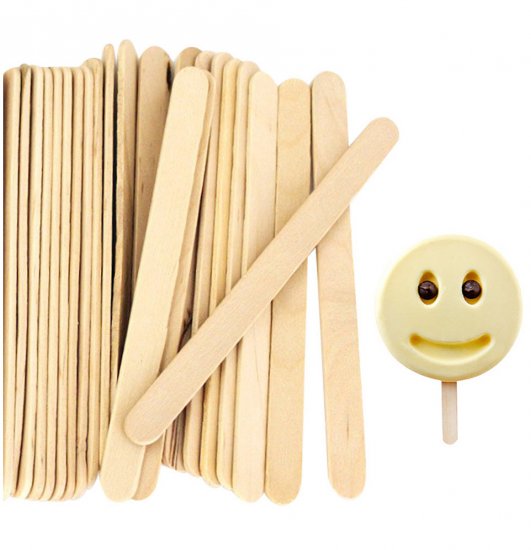 Acerich 200 Pcs Craft Sticks Ice Cream Sticks Wooden Popsicle Sticks 4-1/2" Length Treat Sticks Ice Pop Sticks - Click Image to Close