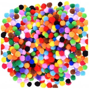 Acerich 2000 Pcs 1cm Assorted Pompoms Multicolor Arts and Crafts Fuzzy Pom Poms Balls for DIY Creative Crafts Decorations